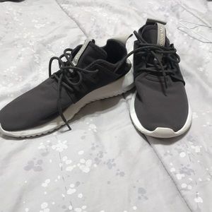 Space grey adidas shoes